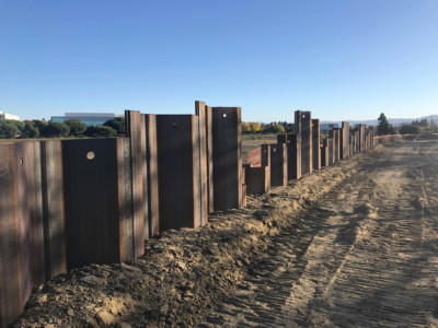 Completed sheet piles